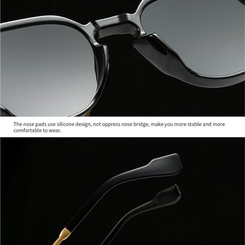 Image of Oval Sunglasses for Women - Rivet Detail Gradient Shades Protection, Vintage-Inspired Fashion Eyewear, Chic Sun Glasses