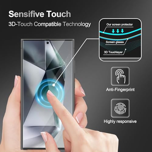 Image of SHILD Silicone-(2 Pack Full Screen Protector Guard For Samsung S24 Ultra Perfect-Fits Design(6.8-inch Screen Size)|Transparent Screen Guard For Galaxy S24 Ultra-Fingerprint Support /S PEN Compatible /HD
