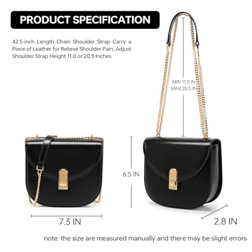 LA'FESTIN Small Leather Shoulder Bag For Women: Crossbody Purse With Chain Strap, Classic Lady Cross Body Bag, Women's Bag3