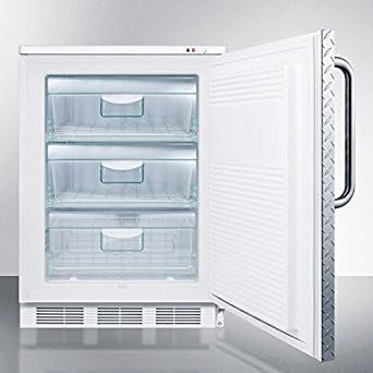 Summit VT65M7BIDPL Upright Freezer, Silver With Diamond Plate