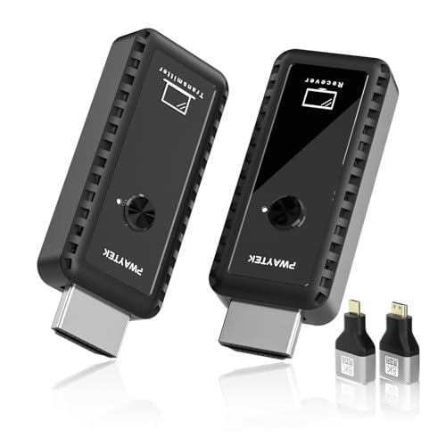 PWAYTEK Trasmettitore e ricevitore HDMI wireless con decodifica 4K, uscita 1080P, portata 100FT,...