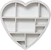 Biscottini Bacheca da Parete portaoggetti 61x60x13 cm a Forma di Cuore | Bacheca Portachiavi in Legno Bianco | Bacheca portaoggetti