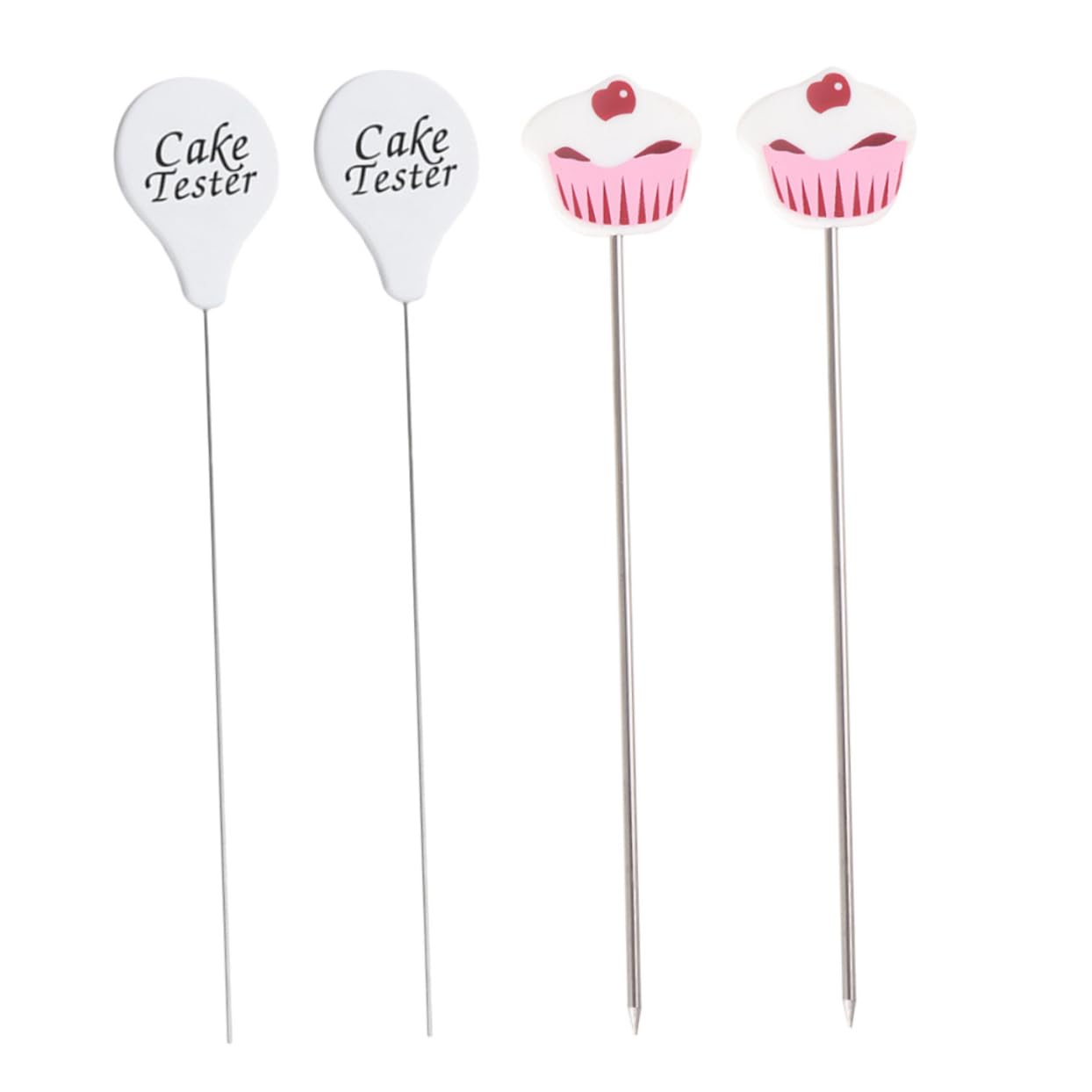 ABOOFAN 4pcs Cake Baking Test Needles Stainless Steel Biscuit Stirring Pins Cooking Tool for Cake Bread Muffin Cupcake Readiness
