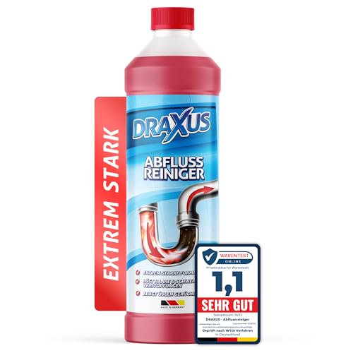 DRAXUS Profi Abflussreiniger (1,0L) I Extrem starker Rohrreiniger löst...