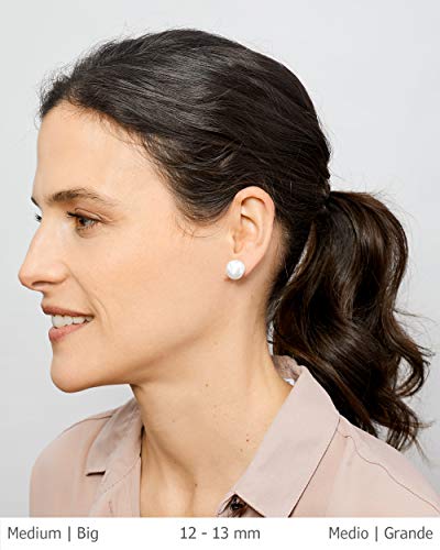 Miniatura 2 de Pendientes De Mujer De Perlas Cultivadas Keshi Blancas De Agua Dulce Secret You - Plata De Ley De 925 Milésimas - Disponibles En 10 Tallas Desde 7-8 Mm Hasta 15-16 Mm