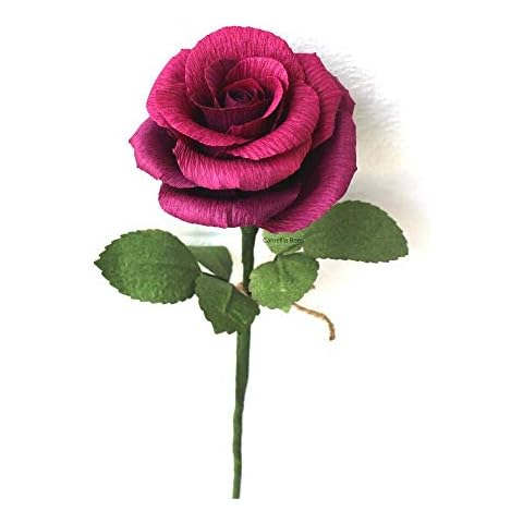 Camellia Bees 1st Wedding, 1 Year, one First Paper for her him Couple, Handmade Flower Gifts for Wife Husband, Paper Rose (Dark red Burgundy) Cover
