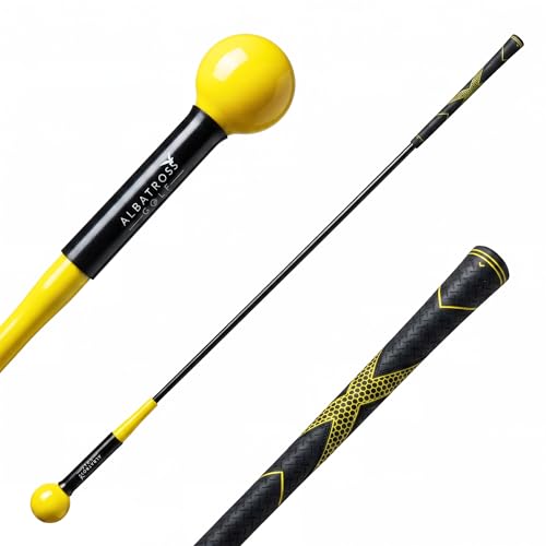 Fitvids Golf Swing Training for Strength Flexibility and Tempo Training, 48-Inch, Yellow