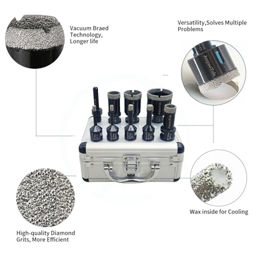 Set de 9 brocas de diamante para azulejo y adaptadores miniatura 3