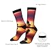 XZDZDX Sunset Dreams Polyester Mid-Calf Socks 3 Black for Unisex - Skin-Friendly Elastic Fashion Crew Socks