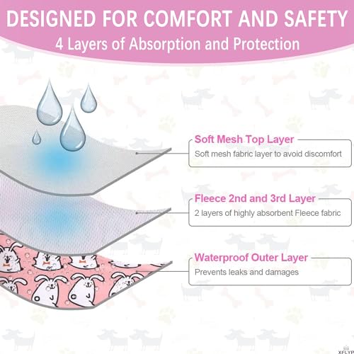 XFLYP 3 Stück Wiederverwendbare Hundewindeln, Läufigkeitshose für Hündinnen Hochsaugfähige, Waschbare, Einstellbar und umweltfreundliche, Hygienische Hundewindeln für Inkontinenz Hund (XS)