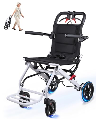 Portable Pull-Along Folding Wheelchair