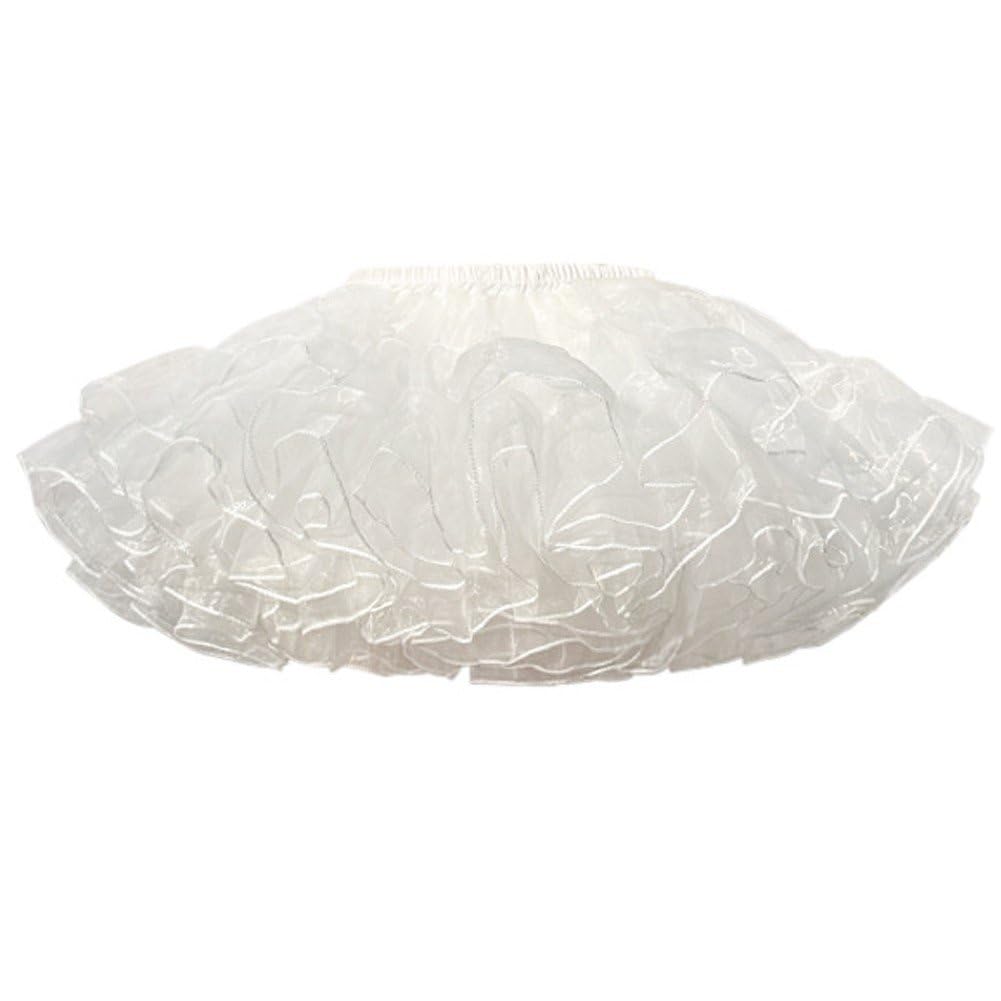 Casiler Women's White Multi-Layer Ruffled Petticoats Fluffy Bubble Skirt Crinoline Underskirt No Hoop Lolita Puffy Skirt Mini Skirt Tulle Skirt Underskirt For Girls