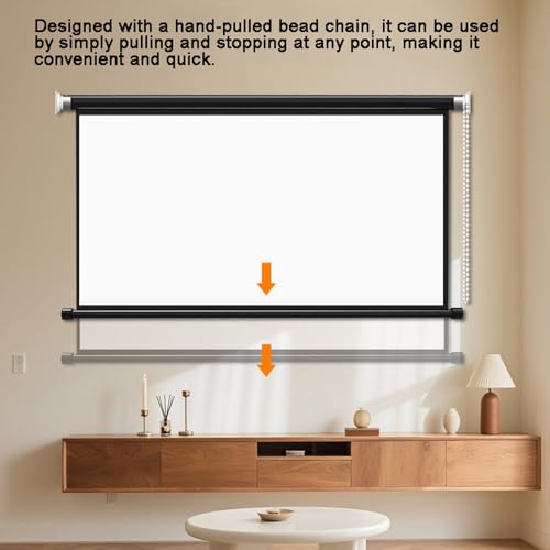 Pantalla Retráctil Manual 72in 4:3 para Proyector miniatura 2