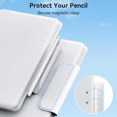 Image of Keyboard Case for iPad Air 13 inch (M4 /2026 /M3 2025 /M2, 2024),iPad Pro 12.9 inch (3 /4 /5 /6th Gen),Easy-Set Magnetic Stand- 7-Color Backlit - Removable Cases with Multi-Touch Trackpad Keyboard (White)