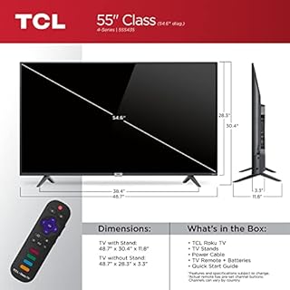 TCL 55" Class 4-Series 4K UHD HDR Smart Roku TV – 55S435, 2021 Model