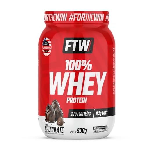 FTW 100% Whey Protein Concentrado Suplemento Alimentar em Pó com Fonte de Proteína do Soro do Leite – Pote 900g (Sabor - Chocolate)
