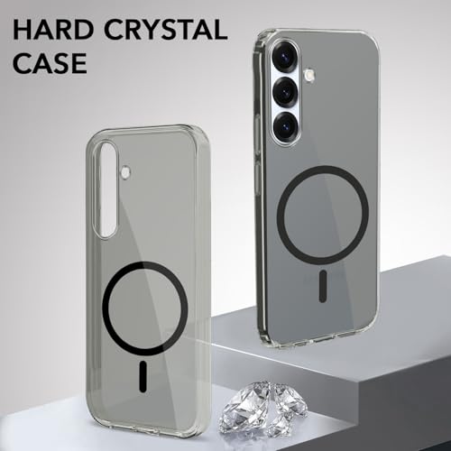 Image of Jkobi Lifetime Anti-Yellow MagSafe Compatible Clear Back Cover Case for Samsung Galaxy S25 (Sleek Hard Crystal | Shockproof and Camera Protection)