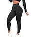 Yaavii Damen Sport Leggings Lange Blickdicht Yoga Leggings Figurformende Sporthose Yogahose Fitnesshose mit Hohe Taille Bauchkontrolle Schwarz2 M