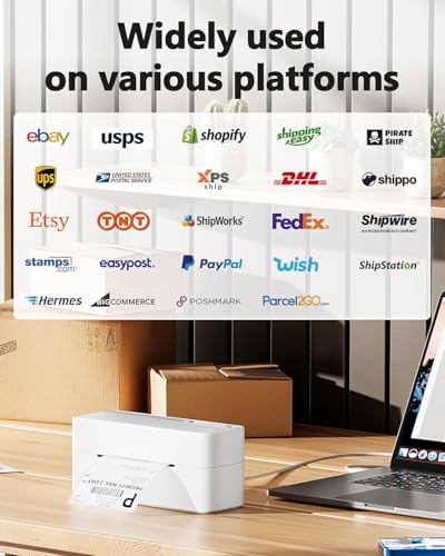 Image of Phomemo 241BT Bluetooth Shipping Label Printer & 250 Pcs 4x6 Thermal Shipping Label, 4X6 Wireless Thermal Label Printers for Small Business, Label Printer for Shipping Package, Compatible with iPhone