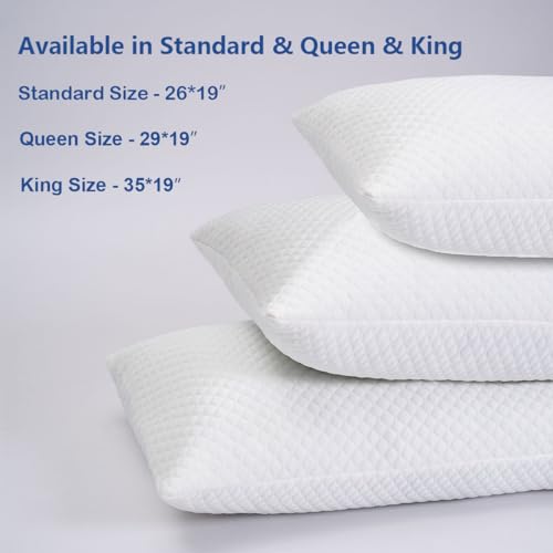 Kuyoyga Shredded Memory Foam Pillows Standard Size Set Of 2 - Cooling Bed Pillows For Sleeping 2 Pack - Medium Frim Gel Pillows For Side & Back Sleeper With Washable Removable Cover thumb #5