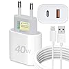 Kit Carregador Super Turbo 40W com Cabo Usb Compatível com Iphone 6, 7, 8, X, XR, 11, 12, 13, 14 Plus Pro Max iOS Carga Ultra Rápida Linha Premium