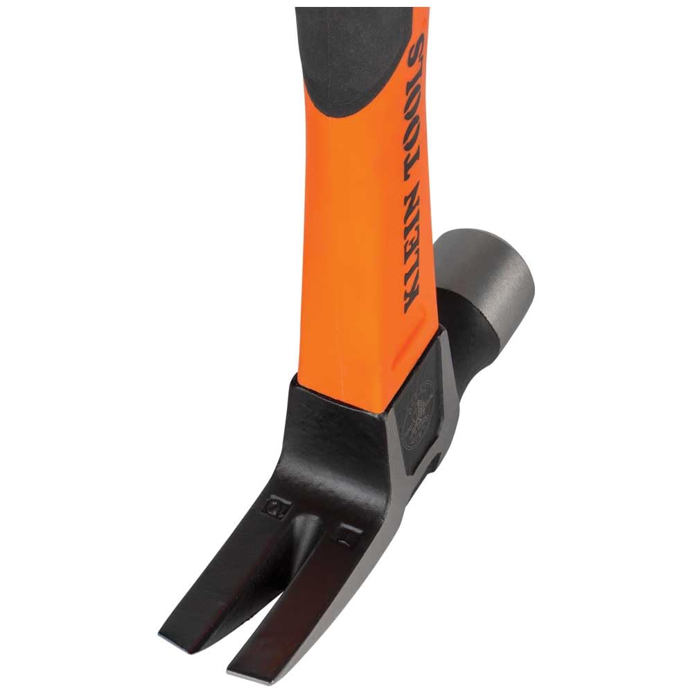 Klein Tools H80820 - Martello da carpentiere dritto, 567 g, manico antiscivolo in fibra di vetro con impugnatura ammortizzante con foro per legare, 33 cm
