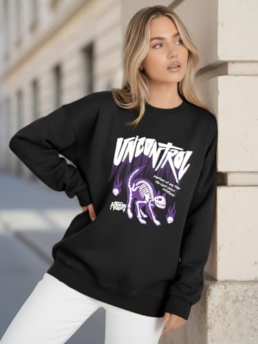 Image of LEOTUDE Women's Boyfriend Fit Loopknit Sweatshirt | Full Sleeve Drop Shoulder | Sweatshirt for Women