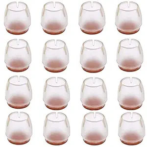 Maydahui 16PCS Round Chair Leg Floor Protector Rubber Caps Silicone Table Pads Furniture Circular Feet Covers (Size 1