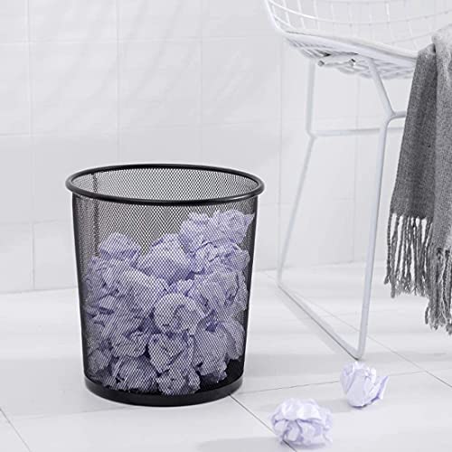 Tebery 4 Pack Mesh Waste Paper Bin, 12 Litres Metal Mesh Wastebasket, Mesh Tr...