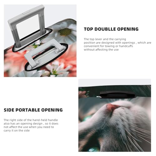 Cat Wearing A Flower Crown Elastic Travel Luggage Covers Dustproof Scratch-Resistant Suitcase Protector Fit 22-24 Inch3