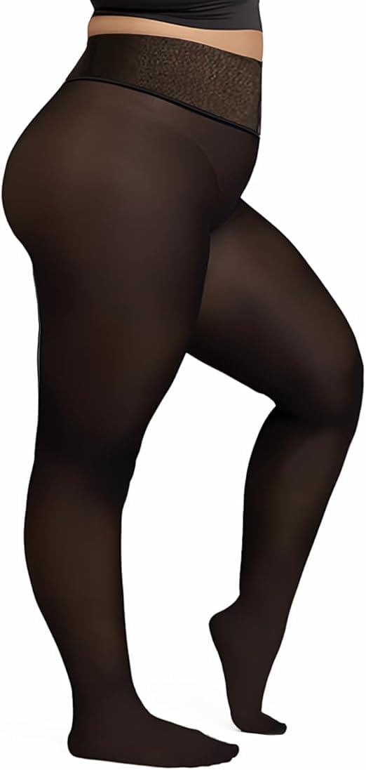 shaperx Leggings Thick Fleece Leggings for Women/Girl | Winter Wear Warm Fake Translucent Woolen Fur Stockings | Sheer Thermal Jegging Tights Pack of 1 (BLACK) (IN, Alpha, M, Regular, Multicolour)-picture-23