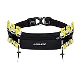 Fitletic Running Belt | Patented No Bounce Pouch for Ironman, Triathlon, Marathon, Trail, 5K, 10K, Endurance, Cycling | N06-01 “Ultimate I” Race Belt, Black