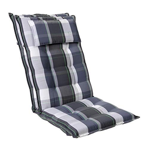 Homeoutfit24 Sitzauflagen für Gartenstühle, 2er-Set Gartenstuhlauflagen Hochlehner, Wetterfeste Hochlehner Auflagen, Sitzkissen Outdoor, Polsterauflagen UV-Beständig, Leichte Reinigung 50x120x9 cm Cover