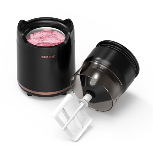 Image of BRIOBITE Ice Cream Maker - Rechargeable & Compact Electric Ice Cream Machine for Gelato, Milkshakes & Sorbet,Double-Insulated Bowl,Easy to Clean,Perfect for 1-2 Servings