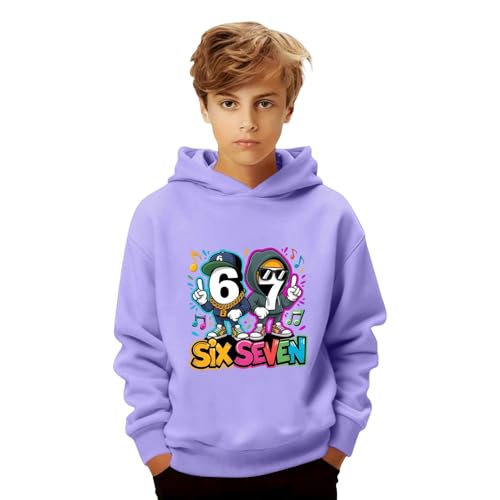 Sudadera con Capucha para niños 67 Six Seven, diseño neón, Sudadera con Capucha para niños, niñas, Adolescentes, chándal de Colores con Estampado de Sixseven Sudadera Primavera otoño Casual