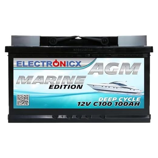 AGM Batterie 100AH Electronicx Marine Edition Boot Schiff Versorgungsbatterie 12V Akku Deep Bootsbatterie Autobatterie Solarbatterie Solar Batterien