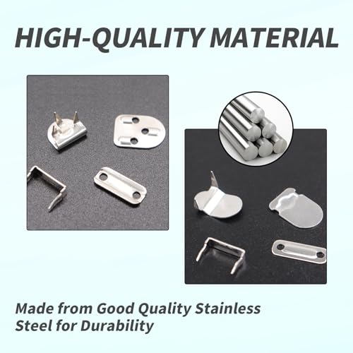 BRBASAP Hook and Eye Fasteners 8 Sets 2 Styles Nickel Hook and Bar Closures for Clothing Skirt Pants Heavy Duty Latch Sewing DIY Craft