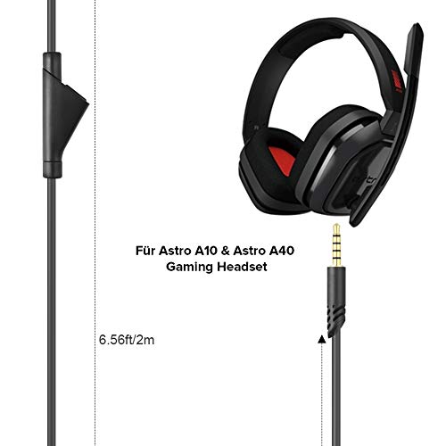 ALDOKE A40-kabel, vervangende Astro A10-kabel met dempingsfunctie, werkt ook met A40 gaming headsets Xbox One PS4… - Afbeelding 3