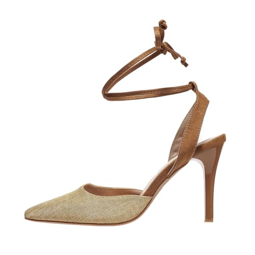 Women's Pumps Strappy High Heels Lace Up Stiletto Pointed Closed Toe Party Wedding Dress Shoes2