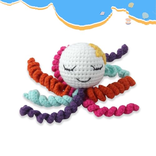 Image of Handmade Crochet Octopus for NICU Baby, Gift for Baby (White and Color) | Preemie Gifts, Scent Bonding Keepsake for Baby, NICU Separation Gift, Soft Comfort Gift for Newborn, NICU Baby Essentials