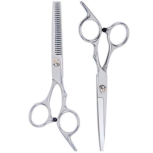 Hair Cutting Scissors Set, QcoQce Barber Scissors Kit Hairdressing Professional -Thinning Shears Stainless Steel 6.5 inch Salon Razor Edge Series for Kids Women Men