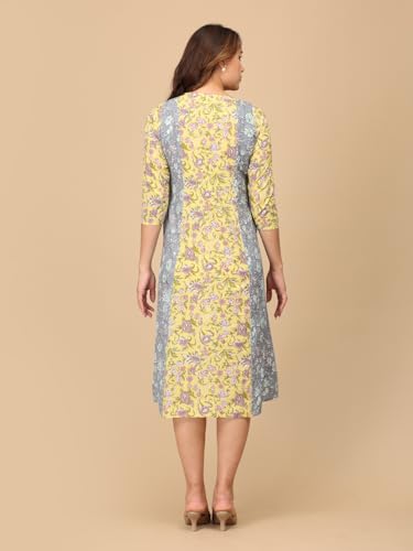 Image of The Mom Store Maternity and Nursing Dress | Pre and Post Pregnancy Dress | Zipper /Button Opening | Causal Wear | Trendy Stylish Dresses for New Moms