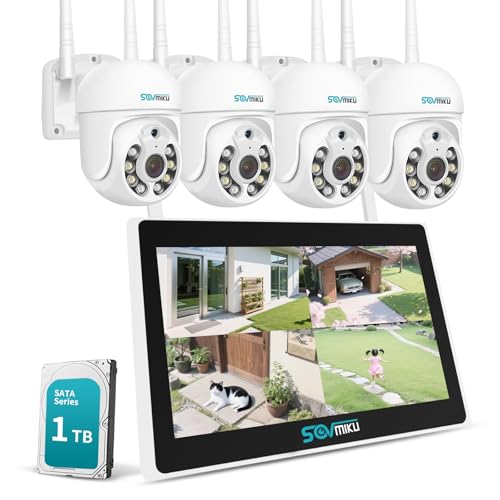 Sovmiku 10インチモニタ一体型NVR 500万画素ワイヤレスカメラ4台セット...