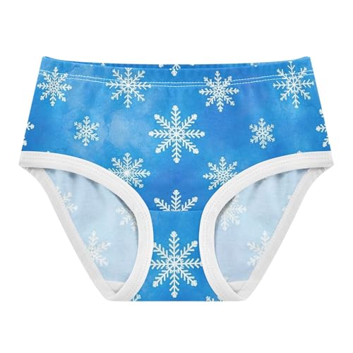White Snowflakes Blue Xmas Panties Little Girl Toddler Girls Underwear Cotton Animals Briefs Underpants 2t