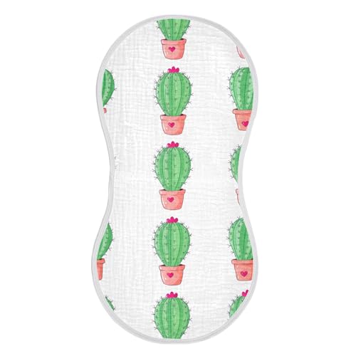 xigua Cute Cacti Baby Burp Cloths for Newborn Boys and Girls 1 Pack, Soft & Absorbent Cotton Baby Burp Cloth, Baby Washcloths, Newborn Towel, Burp Rags