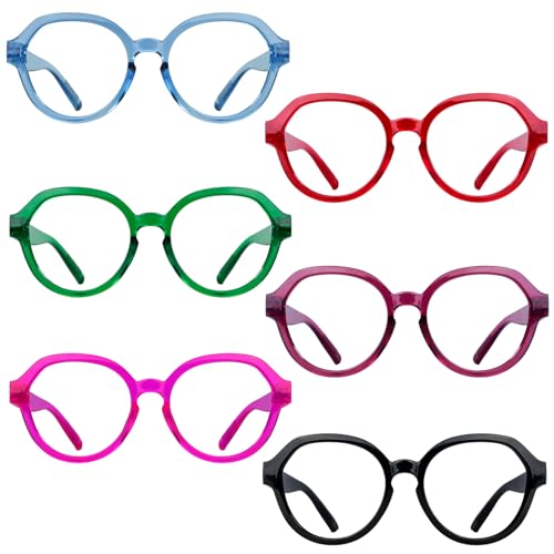 Gr8Sight Oversized Metalless Screwless Spring Hinges Reading Glasses For Women 6 Pack Ladies Readers Cheaters +2.25