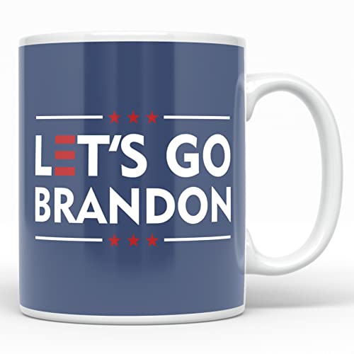 YouNique Designs Lets Go Brandon Mug, 11 Ounces, Conservative Lets Go Brandon Coffee Mug For Him, Republican Let's Go Brandon Mug For Her, Let S Go Brandon, Lets Go Brandon Cup (White)