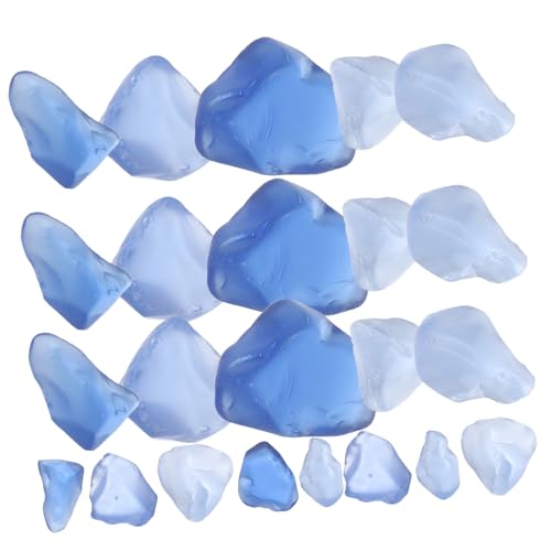 TOYANDONA Aquarium Gravier Décoratif Naturel Verre Bleu pour Aquarium Plantes et Terrariums Pierres Sûres et Durables pour Aménager Bassin et Jardin Aquatique