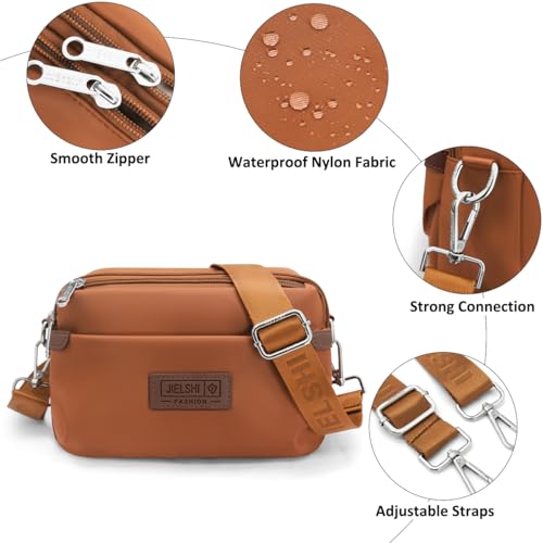 Schoudertas voor dames, nylon, waterdicht, crossbody bag voor dames, kleine schoudertas voor dames met verstelbare schouderriem, modieuze schoudertassen voor winkelen, werk, reizen - Afbeelding 5
