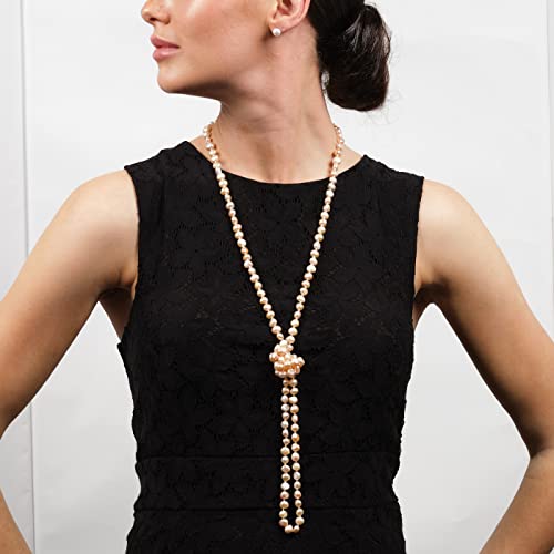 Collier de perles roses 8-9mm multirang pour en finir avec les décolletés ternes